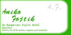 aniko fojtik business card