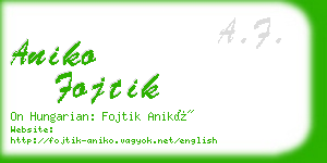 aniko fojtik business card